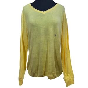 Yellow Lightweight V Neck Sweater Size XL